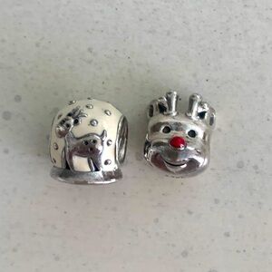 2 Christmas Reindeer Pandora Charms